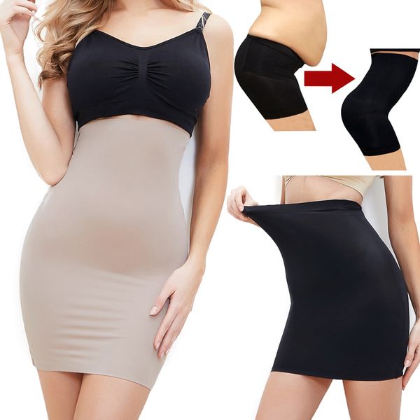 

high waist half slip shapewear for women body shaper seamless butt lift tummy control slimming underwear seamless lingerie