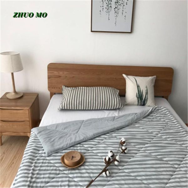 

sheets & sets japanese style striped cold feeling quilt for adults soft bed sheet mattress cover blanket air conditioning