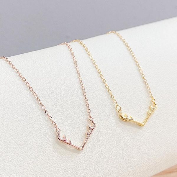 

chains botu 2021 fashion korean style designed antlers pendant necklace animal exquisite elk creative jewelry gifts women, Silver