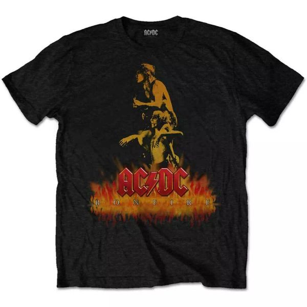 

ac/dc bonfire official t-shirt men unisex, White;black
