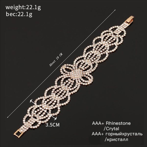

fashion is hollow-out set auger white crystal bracelet bangle bride charm bracelets, Golden;silver