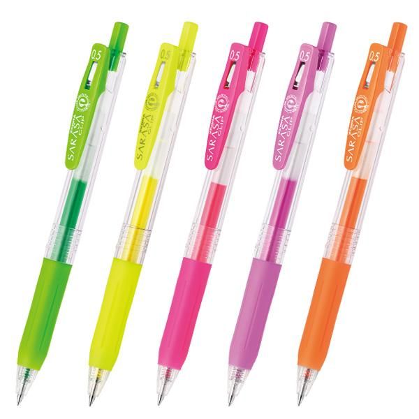 

gel pens japan zebra sarasa clip jj15 neon color push 0.5mm fluorescent colors japanese school supplies kawaii