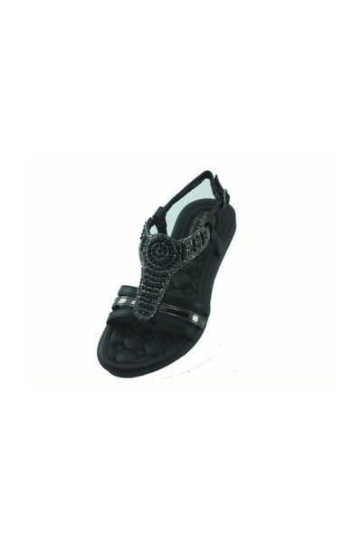 

sandals pillow-based cubic zirconia womens, Black