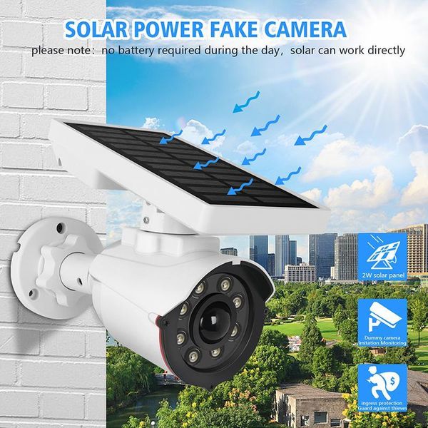 

cameras solar power dummy ip camera wifi charging security waterproof with led light