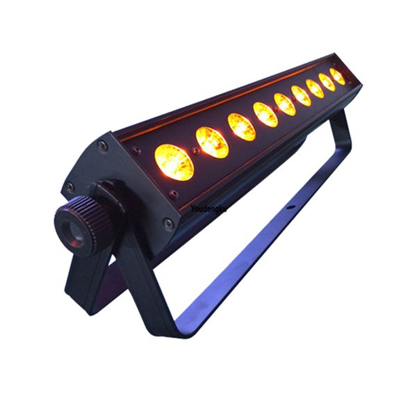 

6pcs 9x18w rgbwa+uv 6in1 indoor led bar light wall washer wireless battery powered stage wedding party events wash lights