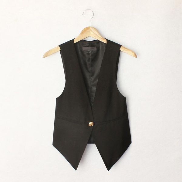 

women's vests 2021 plus size fashion women suit waistcoat casual short vest sleeveless slim ol work solid s-4xl black jc413, Black;white
