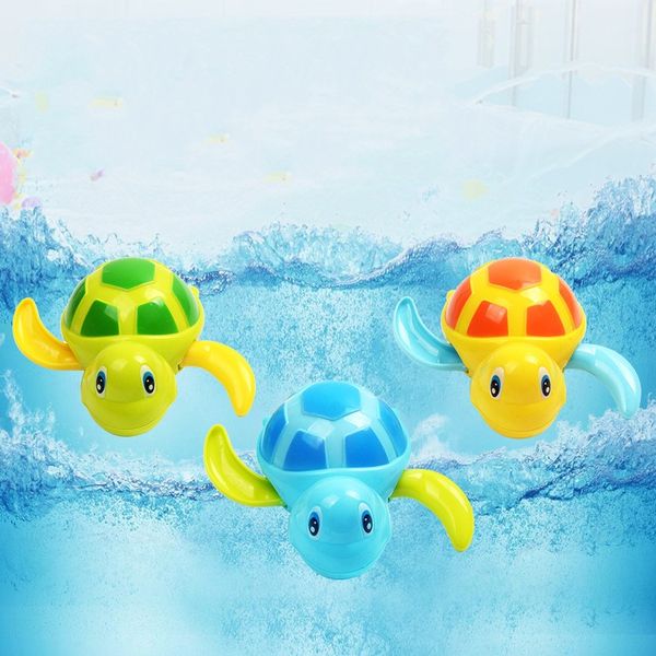 3pcs Cute Cartoon Tartaruga giocattoli Giocattoli da bagno per bambini Floating Swim Turtle Ferita Catena Clockwork Kids Beach pool Bath Toys nuoto animale 194 B3