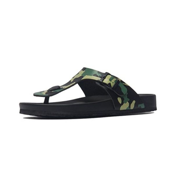 

summer couples flat casual beach slippers women and men mixed colors print buckle sandals ladies flip flops, Black