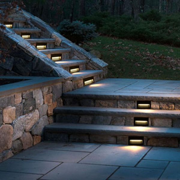 

outdoor wall lamps 3/5w waterproof led step light recessed garden park villa pathway corner lamp stairway hallway stair