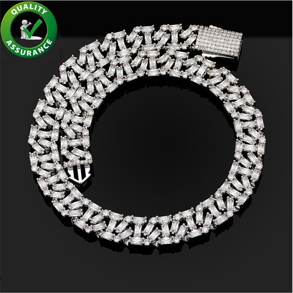 

13mm diamond tennis chain iced out cuban link chains luxury designer hip hop bling cubic zirconia choker necklace bracelet gold silver fashi, Black