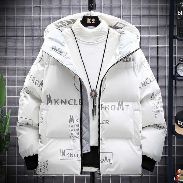 

winter arrivals jacket men's korean version mens cotton thick padded handsome bread white clothes 211206, Black