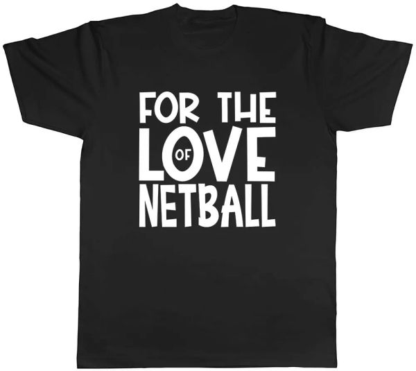 

for the love of netball mens t-shirt tee, White;black