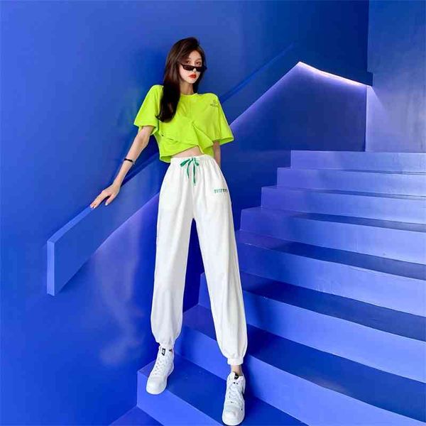 

new white loose high waist jazz hip hop pants, Black