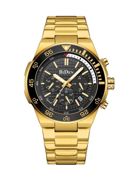 

wristwatches arrival men's stainless steel chronograph quartz watches 3atm waterproof fashion wristwatch, Slivery;brown