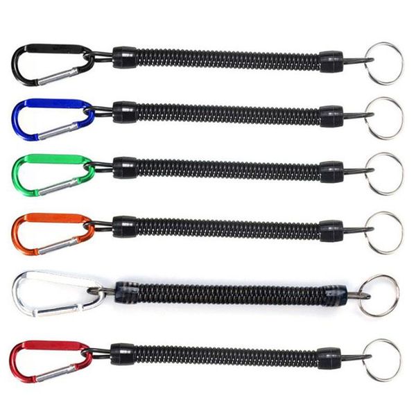 

fishing accessories lanyards boating ropes coiled fish missed rope with camping carabiner secure lock tackle accessorie