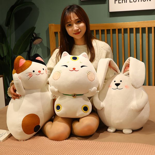 

40cm soft stuffed standing bell cat bunny plush toy down cotton stuffed squishy comforting plushie baby children gift