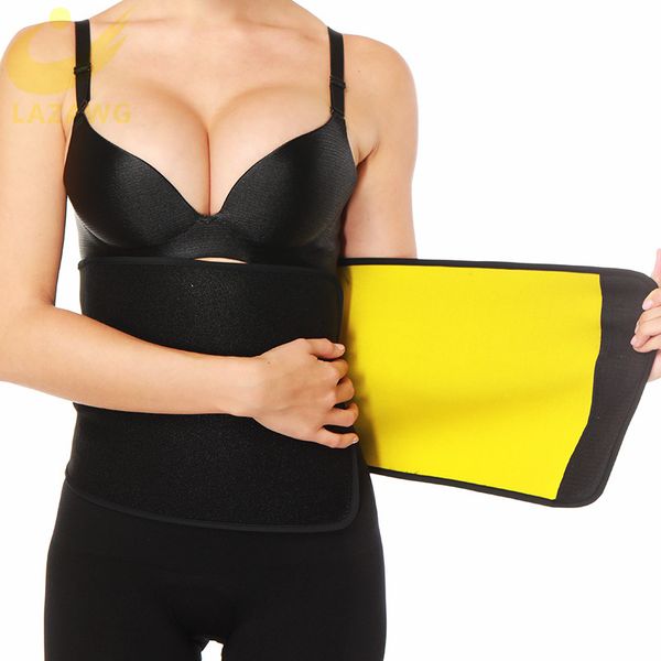 

lazawg waist trainer weight loss girdle waist trimmer body shaper thermo neoprene slim slimming shapewear magic sticker belt, Black;white