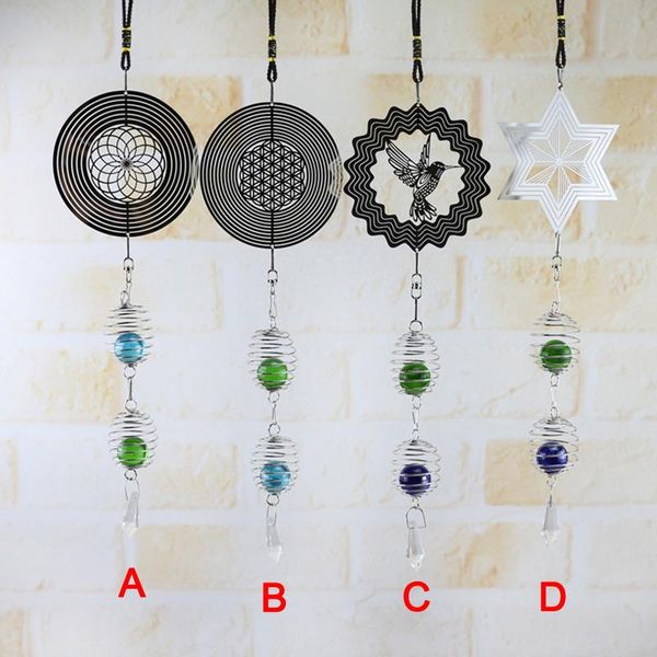 

decorative objects & figurines modern wind chime metal music spiral crystal ball indoor outdoor home store hanging windchime nordic decorati