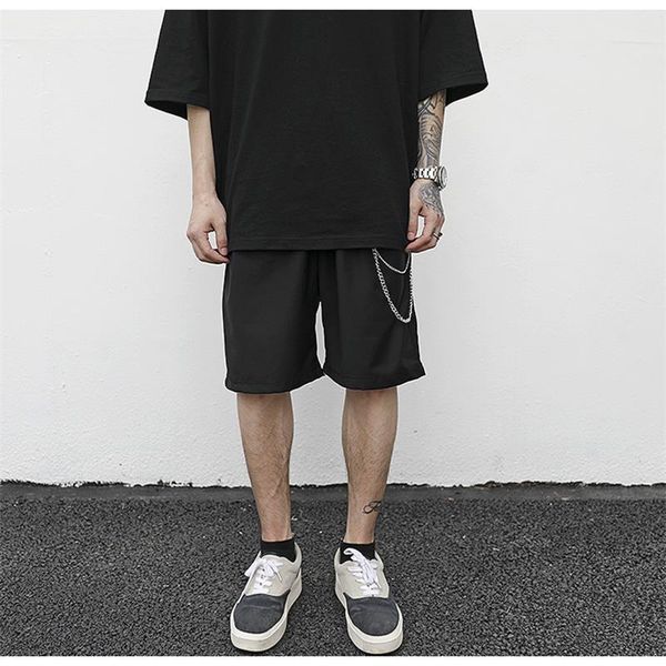 

men's shorts loose casual suit street trend goes with black plus size, White;black