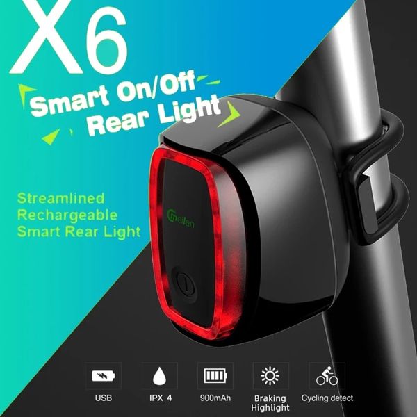 

miles x6 smart rear light car start sbrake sensing bikes led rem