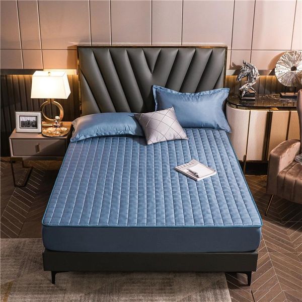 

sheets & sets winter print thicken quilted mattress cover king queen bed fitted sheet er air-permeable