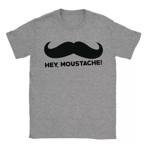 

hey mustache mens t-shirt, White;black
