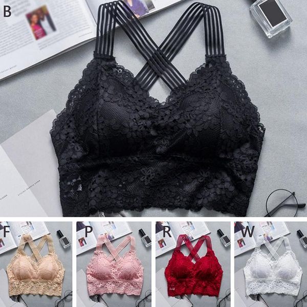 

bras 1pc summer lace patchwork breathable bra seamless wireless anti-light underwear soft push up for women lingerie, Red;black