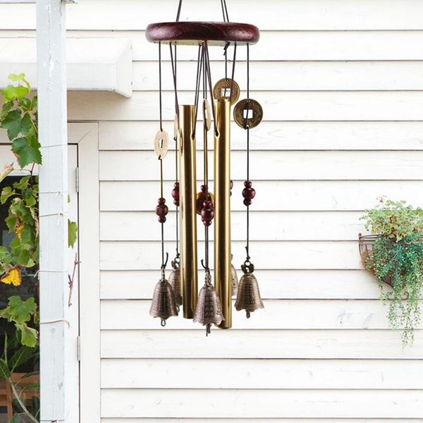 

metal multi-tube anti-rust wind chimes lucky jinbao wangyun ornaments pendant garden, home decorative objects & figurines