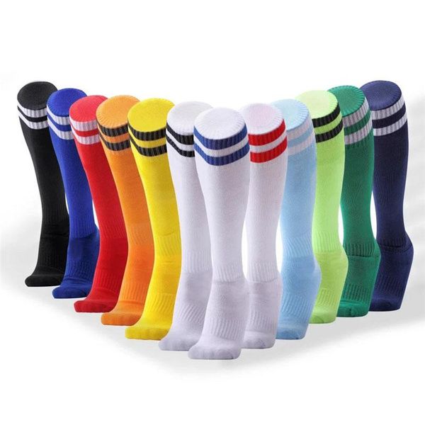 Herrensocken, rutschfest, lange Röhre, über dem Knie, gestreift, Fußball-Kompressionsstrümpfe, Outdoor-Sport, Fitnessstudio