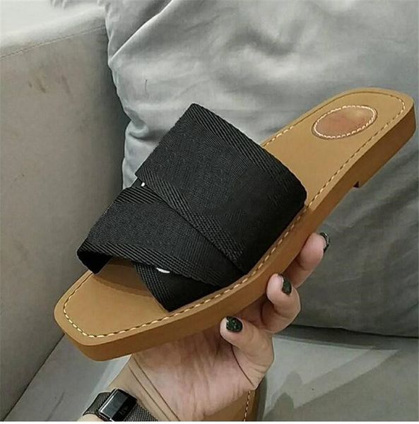 

cross women sandals roman slipper sandal shoes summer wide flat lady canvas sandal luxurys beach slippers with box c20452, Black