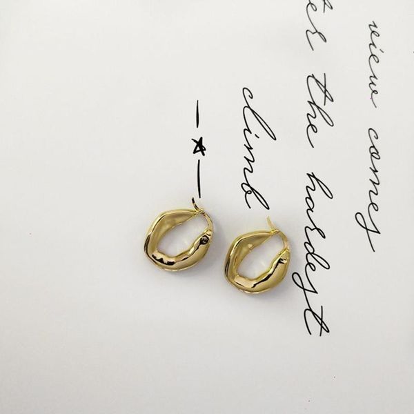 

hoop & huggie thick irregular small loop round fashion accessories jewelry earrings drop stud, Golden;silver