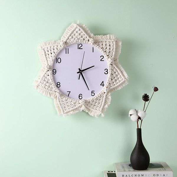 

wall clocks nordic creative woven clock simplicity decoration homestay living room