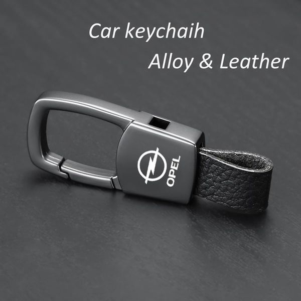

keychains suitable for astra opel corsa vectra c insignia k high-grade leather golden key aluminum alloy keychain, Silver