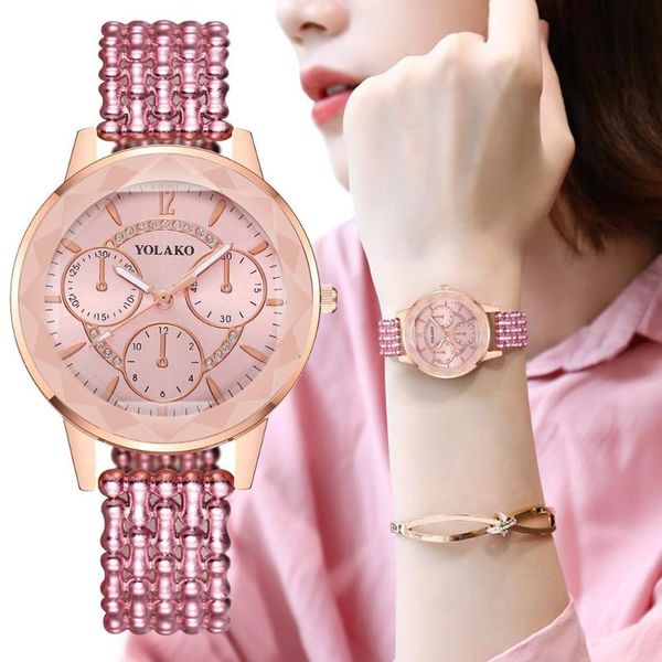 

wristwatches luxury three-pin digital quartz female watch creative personality fashion casual 2021 moda feminina, Slivery;brown