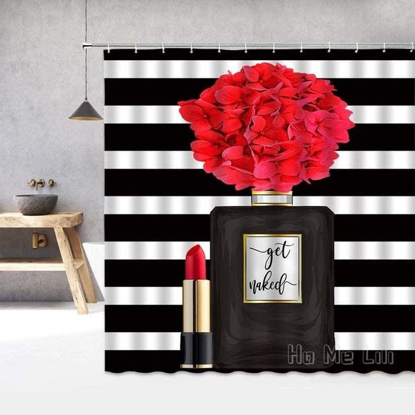 

shower curtains perfume lipstick curtain bathroom decoration
