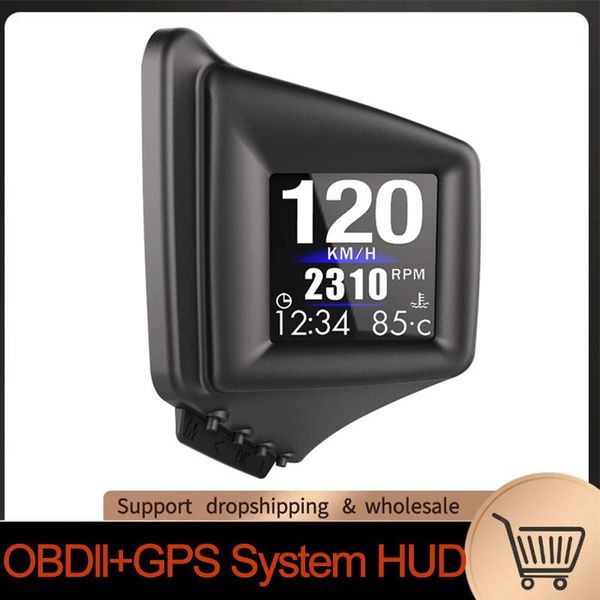 

car gps & accessories hud head-up display obd+gps dual system smart gauge driving satch speedometer odometer digital meter alarm