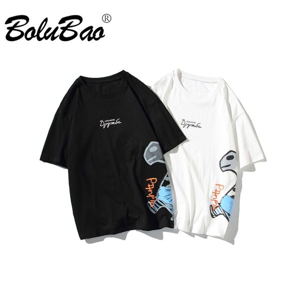 

bolubao tshirts summer soft round neck short sleeve tshirt men 210518, White;black