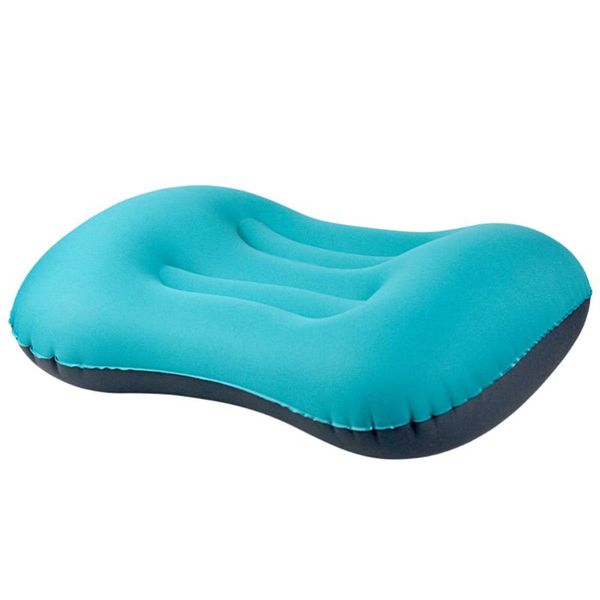 

inflatable outdoor camping pillow ultralight neck hiking travel with pocket portable inflation cushion(green rust) pads