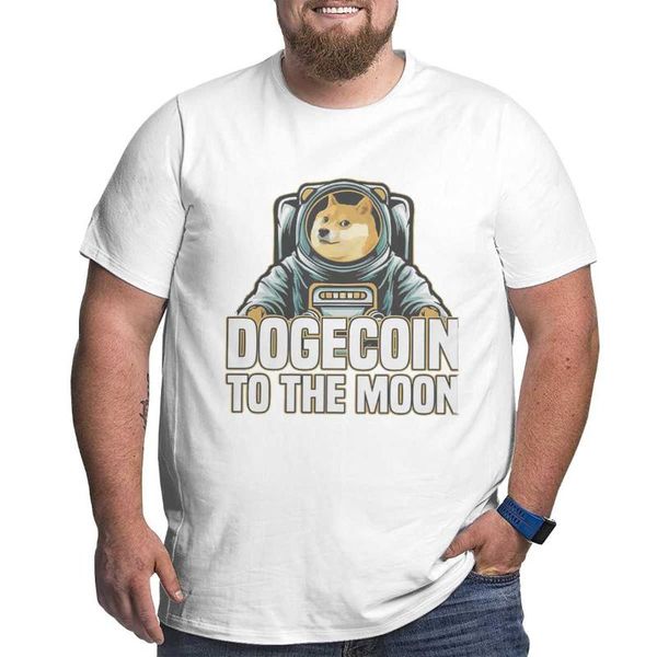 

men's t-shirts oversize anime men dogecoin to the moon oversized novelty t shirts for big tall man tees fits male, White;black