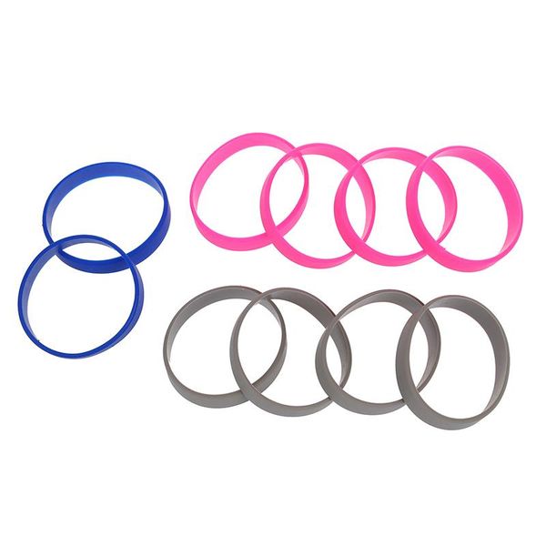 

wrist support 10 silicone rubber bracelet cuff wristband band 12mm, Black;red