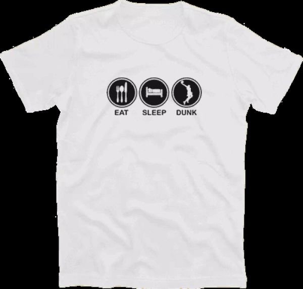 

eat sleep basketball dunking basket player t-shirt s-xxxl, White;black