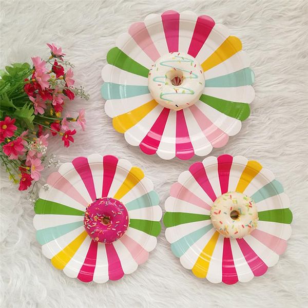

packaging dinner service disposable tableware colorful party paper plates baby shower birthday supplies