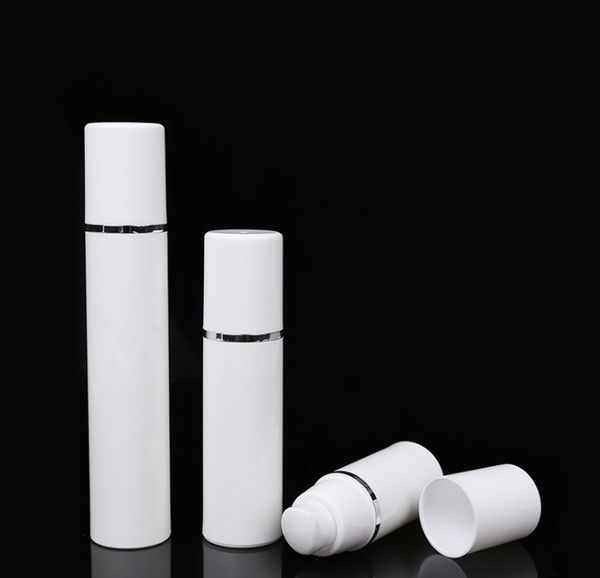 

15ml 30ml 50ml pp airless bottles vacuum pump lotion bottle with silver line cosmetic packaging