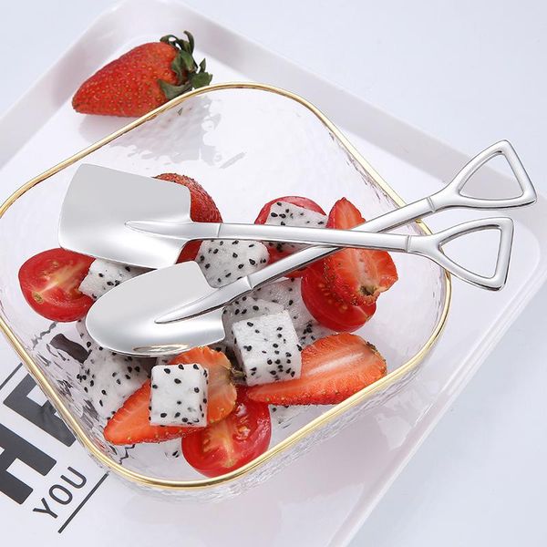 

forks grade 304 stainless steel creative retro fruit dessert ice cream coffee spoon fork tip flat shovel
