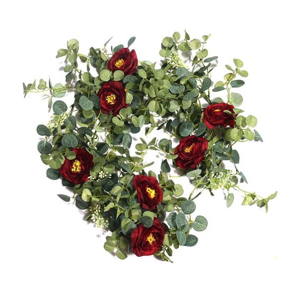 

party decoration artificial rose vine flower garland decorations hanging eucalyptus for wedding arch arrangement