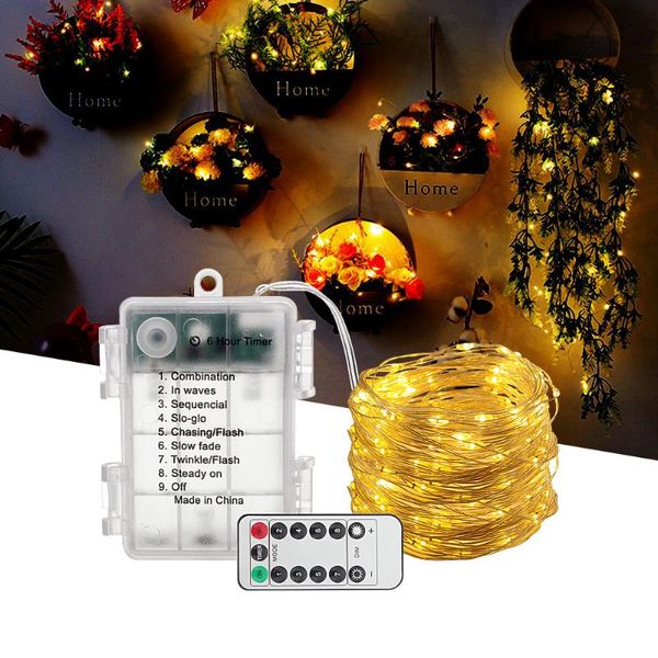 

strings remote control led string lights flashing fairy garland powered by battery wedding birthday christmas decorations for home