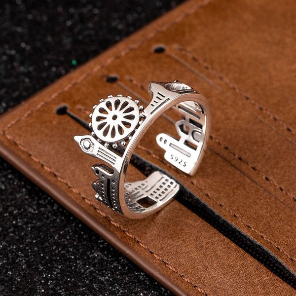 

925 sterling silver fashion opening female taiyin personality sweet romantic castle crown ring adjustable