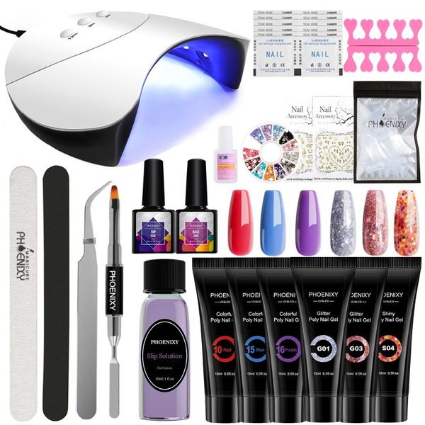 

gel for extension set uv led lamp drying varnish nail polish semi permanent fake nails art design manicure tool kit kits