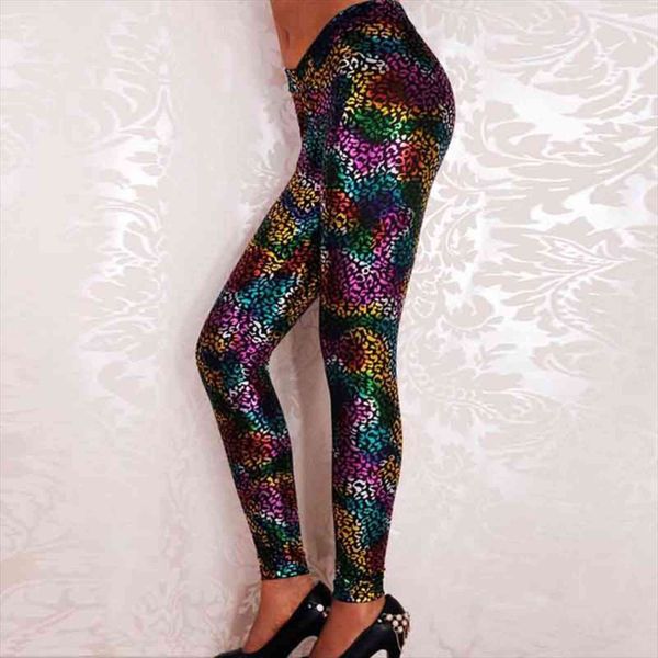 

arrival fashion colorful neon printed women leggings high waist slim trousers female legging fitness pants, Black