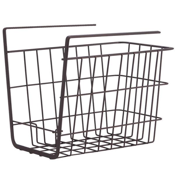 

storage baskets hanging under shelf iron mesh basket cupboard cabinet door organizer rack closet holders